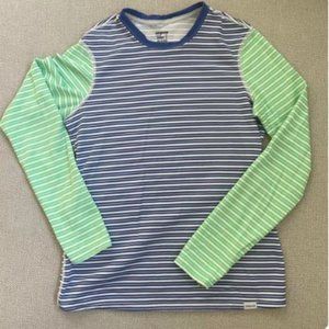 Striped Blue and Green Long Sleeve Top